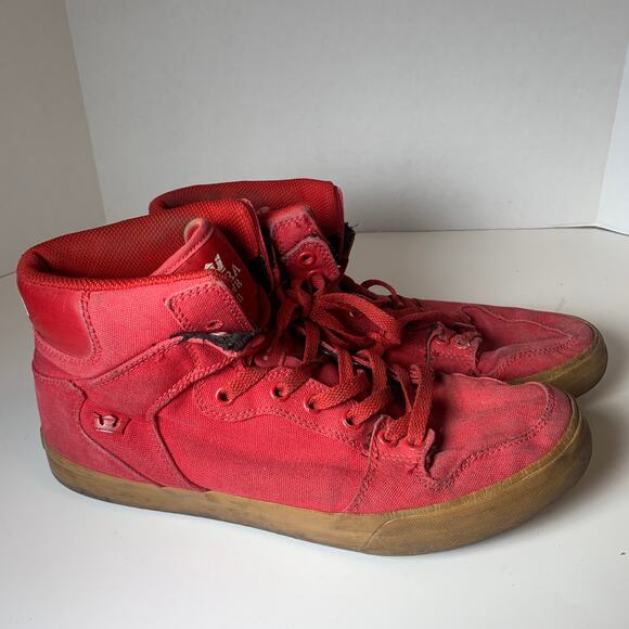 Supra FTWR CO Vaider S28274 Hightop Shoes Red Men's Size 9 - Picture 3 of 10